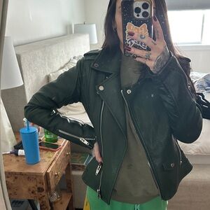 Blank NYC Dark Green Leather Jacket